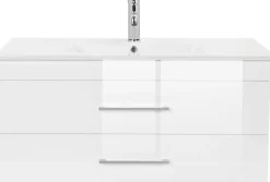 welltime Waschtisch »Florenz« Komplett-Set,Waschplatz mit 2 Auszügen und Softclose Breite 100cm