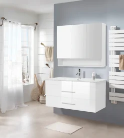 welltime Waschtisch »Florenz« Komplett-Set,Waschplatz mit 2 Auszügen und Softclose Breite 100cm
