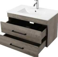 welltime Waschtisch »Florenz Badmöbel Badschrank mit Waschbecken« Waschplatz mit 2 Auszügen und Softclose Breite 80cm
