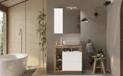 welltime Waschtisch »Hamburg« 2 Schubkästen, Breite 79 cm, Soft-Close, inkl. Keramik-Aufsatzbecken