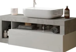 welltime Waschtisch »Hamburg« 1 Schubkasten, Breite 110 cm, Soft-Close, inkl. Keramik-Aufsatzbecken