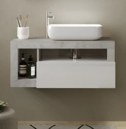 welltime Waschtisch »Hamburg« 1 Schubkasten, Breite 92 cm, Soft-Close, inkl. Keramik-Aufsatzbecken