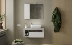 welltime Waschtisch »Hamburg« 1 Schubkasten, Breite 92 cm, Soft-Close, inkl. Keramik-Aufsatzbecken