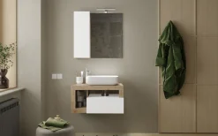 welltime Waschtisch »Hamburg« 1 Schubkasten, Breite 79 cm, Soft-Close, inkl. Keramik-Aufsatzbecken