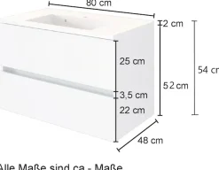 welltime Waschtisch »Horki« Breite 80 cm, mit Soft-Close Funktion