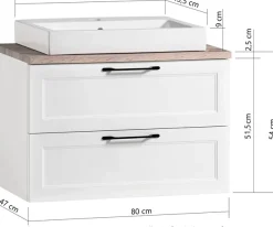 welltime Waschtisch »Lana« Badmöbel inkl. Waschbecken, 80 cm breit