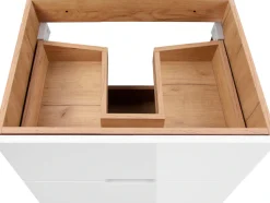 welltime Waschtisch »Lund Badmöbel Schrank Unterschrank mit Becken« Set,Waschplatz mit 2 Auszügen und Waschbecken Breite 60cm