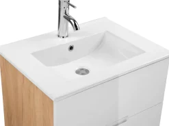 welltime Waschtisch »Lund Badmöbel Schrank Unterschrank mit Becken« Set,Waschplatz mit 2 Auszügen und Waschbecken Breite 60cm