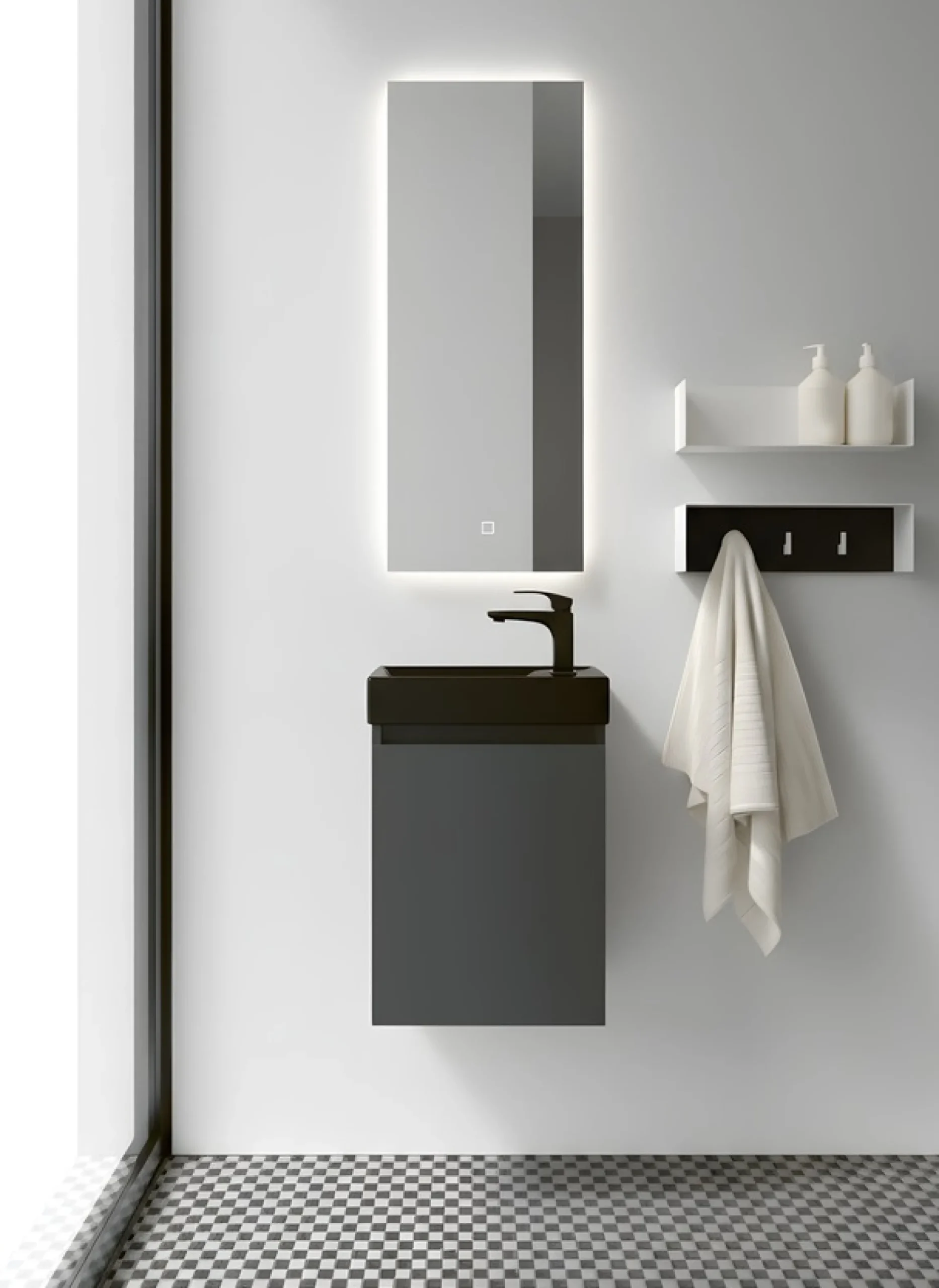 welltime Waschtisch »Mini, Badmöbel, Waschtischunterschrank inkl. Waschbecken« Breite 40cm, mit Soft-Close-Funktion, FSC®-zertifiziert