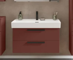 welltime Waschtisch »SALVADA, Softclose-Auszüge, Keramikbecken« Maße (B/T/H): 100/48/63 cm,Kaschmir, Lochbohrung für eine Armatur, Anti-Finger-Print