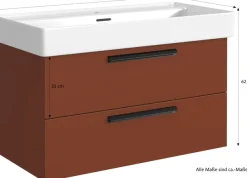 welltime Waschtisch »SALVADA, Softclose-Auszüge, Keramikbecken« Maße (B/T/H): 100/48/63 cm,Kaschmir, Lochbohrung für eine Armatur, Anti-Finger-Print