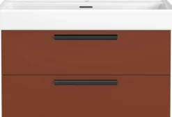 welltime Waschtisch »SALVADA, Softclose-Auszüge, Keramikbecken« Maße (B/T/H): 100/48/63 cm,Kaschmir, Lochbohrung für eine Armatur, Anti-Finger-Print