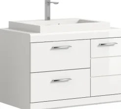 welltime Waschtisch »SIENA, hängend, inkl. Aufsatzwaschbecken, Breite 80 cm, MDF-Front« WBU, Badmöbel, Badschrank, Kommode, Unterschrank, Bad, Hängeschrank