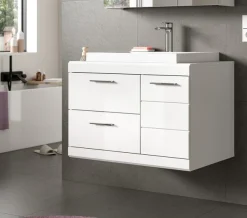 welltime Waschtisch »SIENA, hängend, inkl. Aufsatzwaschbecken, Breite 80 cm, MDF-Front« WBU, Badmöbel, Badschrank, Kommode, Unterschrank, Bad, Hängeschrank