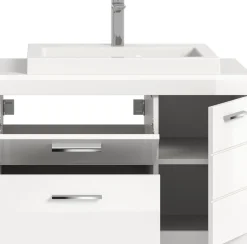 welltime Waschtisch »SIENA, hängend, inkl. Aufsatzwaschbecken, Breite 80 cm, MDF-Front« WBU, Badmöbel, Badschrank, Kommode, Unterschrank, Bad, Hängeschrank