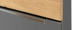 welltime Waschtisch »TRIENT, Softclose-Auszüge, Mineralgussbecken« matt onyx-grey/wildeiche, Mineralgussbecken