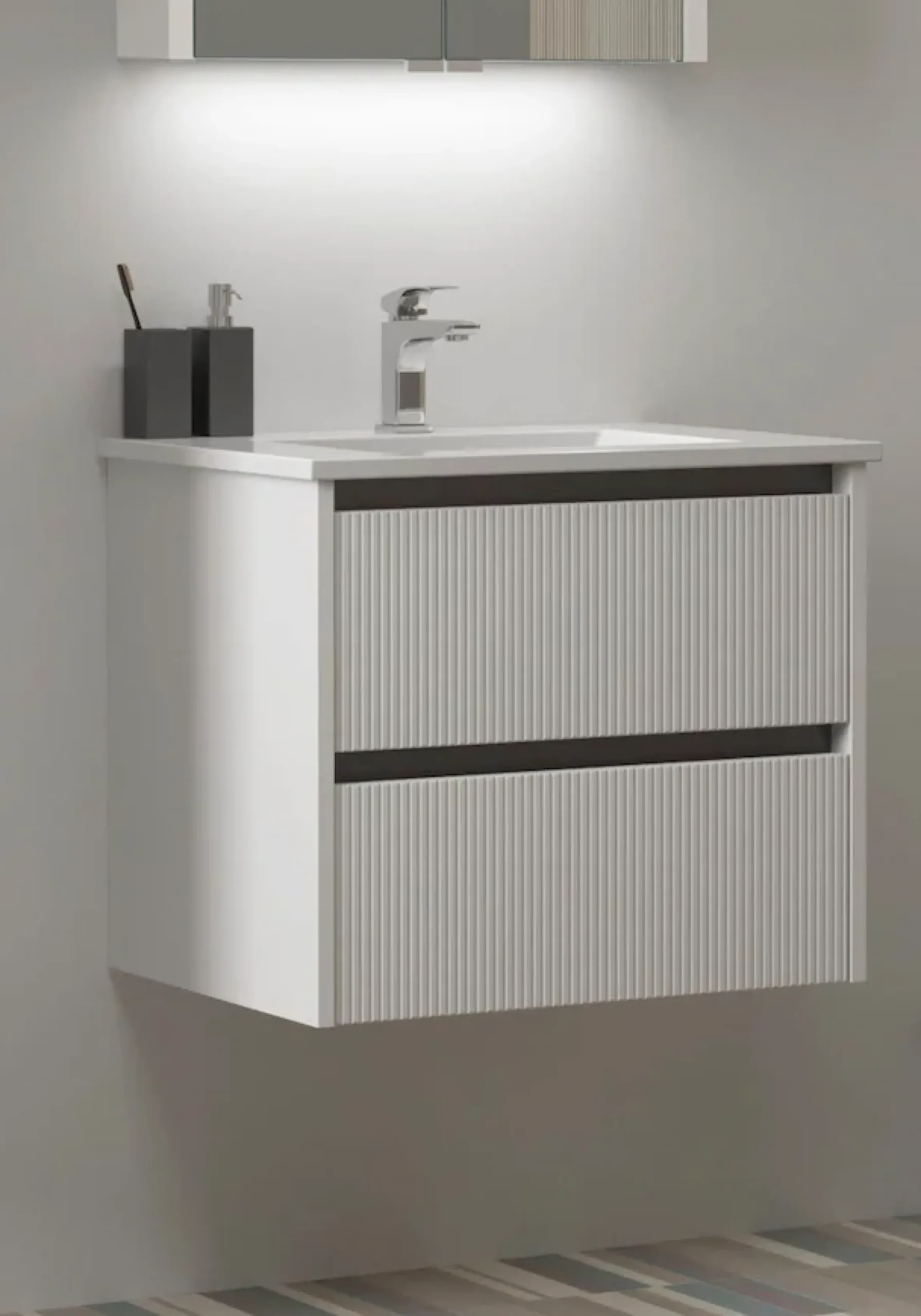 welltime Waschtisch »Urban« mitKeramik Waschbecken, 2 Schubladen mit Softclose, Breite 60 cm