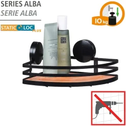 WENKO Badregal »Static-Loc® Alba« Eckablage, Befestigen ohne bohren