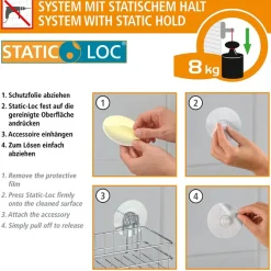 WENKO Badregal »Static-Loc® Osimo« Befestigen ohne Bohren