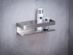 WENKO Badregal »Turbo-Loc® Genova« Wandregal aus hochwertigem Edelstahl, Befestigen ohne Bohren