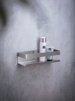 WENKO Badregal »Turbo-Loc® Genova« Wandregal aus hochwertigem Edelstahl, Befestigen ohne Bohren