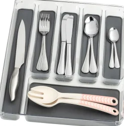 WENKO Besteckkasten »6er« rutschfester Besteckeinsatz für Schubladen, 6 Fächer, Kunststoff