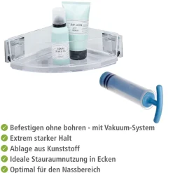 WENKO Eckregal »Vacuum-Loc Quadro« 1 Etage