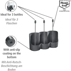 WENKO Flaschenhalter »Modell Filia« zum schnellen Trocknen von bis zu 3 Wasser- und Trinkflaschen