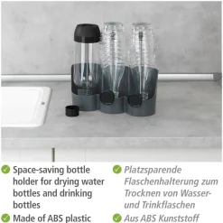 WENKO Flaschenhalter »Modell Filia« zum schnellen Trocknen von bis zu 3 Wasser- und Trinkflaschen