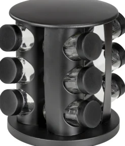 WENKO Gewürzkarussell »Modell Bruna« 360° drehbares Gewürzregal mit 12 Gewürzgläsern und Stickern