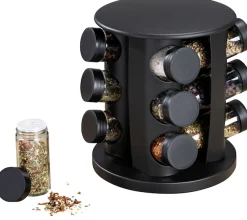 WENKO Gewürzkarussell »Modell Bruna« 360° drehbares Gewürzregal mit 12 Gewürzgläsern und Stickern