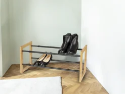 WENKO Schuhregal »Modell Ecori« Schuhschrank mit 2 Ablagen, schmal, ausziehbar und stapelbar