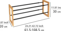 WENKO Schuhregal »Modell Ecori« Schuhschrank mit 2 Ablagen, schmal, ausziehbar und stapelbar