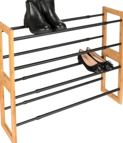 WENKO Schuhregal »Modell Ecori« Schuhschrank mit 2 Ablagen, schmal, ausziehbar und stapelbar