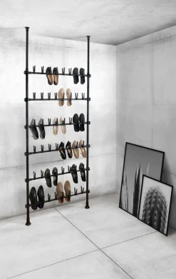WENKO Schuhregal »Modell Herkules Shoes« Teleskopregal für 48 Paar Schuhe, zum Klemmen ohne Bohren, verstellbar
