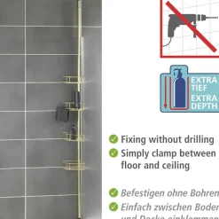 WENKO Teleskopregal »Dolcedo« Eckregal mit 4 Ablagen, höhenverstellbar 65-275 cm