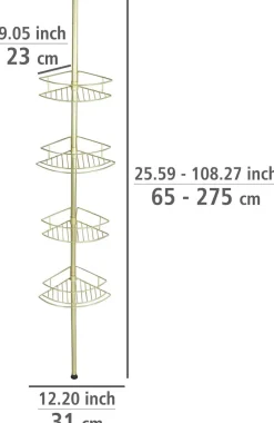 WENKO Teleskopregal »Dolcedo« Eckregal mit 4 Ablagen, höhenverstellbar 65-275 cm