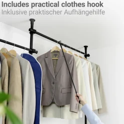 WENKO Teleskopregal »Modell Herkules Basic« Kleiderstangen zum Klemmen ohne Bohren, verstellbar in Höhe & Breite