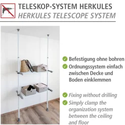 WENKO Teleskopregal »Modell Herkules« ausziehbarer Regalboden, 73-120 cm, passend zur WENKO Herkules-Serie