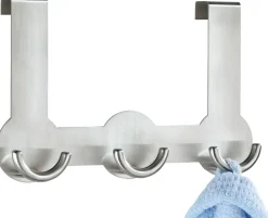 WENKO Türhaken »Modell Rondo« Türgarderobe, Hakenleiste mit 3 Haken, für einen Türfalz von 2 cm