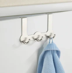 WENKO Türhaken »Modell Rondo« Türgarderobe, Hakenleiste mit 3 Haken, für einen Türfalz von 2 cm