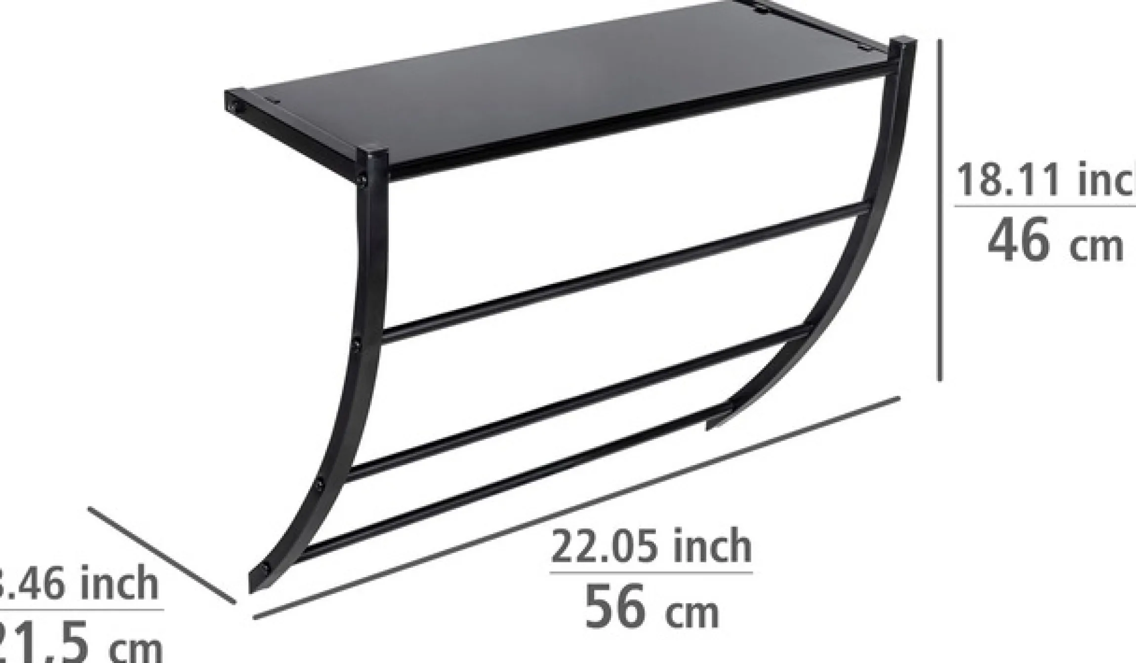 WENKO Wandregal »Tarderia« mit Ablage aus Glas und 3 Handtuchstangen