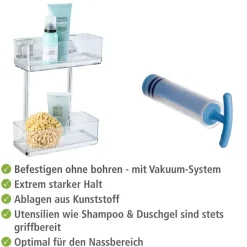 WENKO Wandregal »Vacuum-Loc Quadro« 2 Etagen