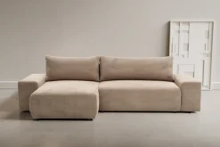 WERK2 Ecksofa »Amsterdam 300 x 150 cm modern und bequem« Cord, L-Form, XXL, Schlaffunktion, Bettkasten