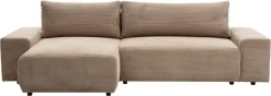 WERK2 Ecksofa »Amsterdam 300 x 150 cm modern und bequem« Cord, L-Form, XXL, Schlaffunktion, Bettkasten