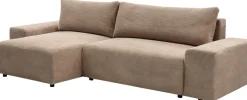 WERK2 Ecksofa »Amsterdam 300 x 150 cm modern und bequem« Cord, L-Form, XXL, Schlaffunktion, Bettkasten