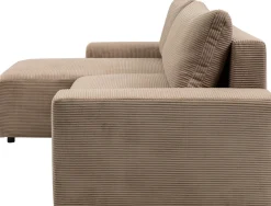 WERK2 Ecksofa »Amsterdam 300 x 150 cm modern und bequem« Cord, L-Form, XXL, Schlaffunktion, Bettkasten
