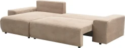 WERK2 Ecksofa »Amsterdam 300 x 150 cm modern und bequem« Cord, L-Form, XXL, Schlaffunktion, Bettkasten