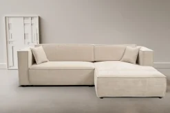 WERK2 Ecksofa »Atlanta-New 295 x 182 cm modern und bequem« Cord, L-Form, XXL, Schlaffunktion, Bettkasten