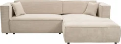 WERK2 Ecksofa »Atlanta-New 295 x 182 cm modern und bequem« Cord, L-Form, XXL, Schlaffunktion, Bettkasten